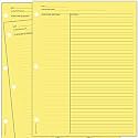 MPC Brands 50 Pack Cornell Style Study Note Taking System Sheets, White, 3 Hole Punch, Double Sided (Yellow, 50)