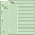 MPC Brands 50 Pack Cornell Style Study Note Taking System Sheets, White, 3 Hole Punch, Double Sided (Green, 50)