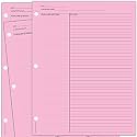 MPC Brands Cornell Style Study Note Taking System Sheets, White, 3 Hole Punch, Double Sided (Pink, 50)