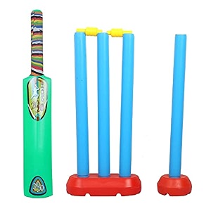 mph enterprise cricket kit for kids  plastic 20-20 cricket kit for kids cricket set of 3-6 year boys bat amp ball set playing outdoor and indoor sports game toy 20-20 cricket kit green 1