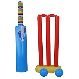 mph enterprise cricket kit for kids  plastic 20-20 cricket kit for kids cricket set of 3-6 year boys bat amp ball set playing outdoor and indoor sports game toy 20-20 cricket kit blue