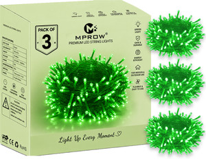 mprow 40 leds 11 m green steady bulb rice lights