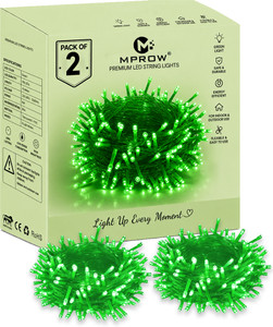 mprow 40 leds 11 m green steady bulb rice lights