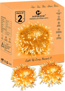 mprow 40 leds 11 m orange steady bulb rice lights