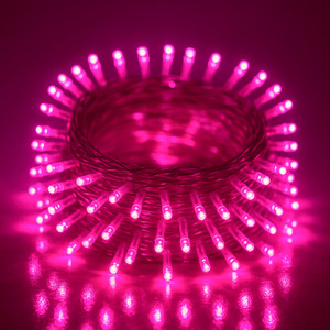 mprow 40 leds 11 m pink steady bulb rice lights
