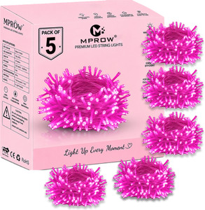 mprow 40 leds 11 m pink steady bulb rice lights
