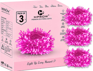 mprow 40 leds 11 m pink steady bulb rice lights