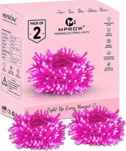 mprow 40 leds 11 m pink steady bulb rice lights