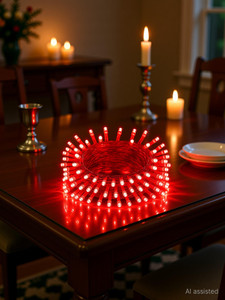 mprow 40 leds 11 m red steady bulb rice lights
