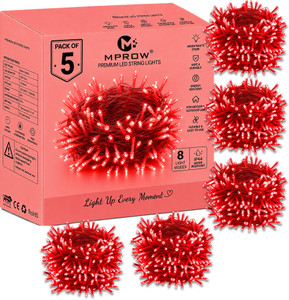 mprow 40 leds 11 m red steady bulb rice lights