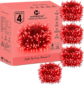 mprow 40 leds 11 m red steady bulb rice lights