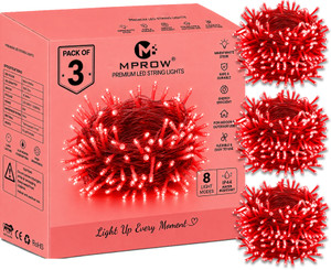 mprow 40 leds 11 m red steady bulb rice lights