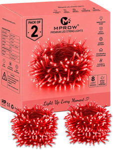 mprow 40 leds 11 m red steady bulb rice lights
