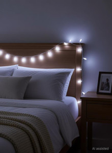 mprow 40 leds 11 m white steady bulb rice lights