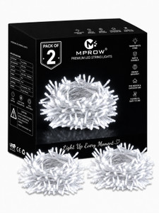 mprow 40 leds 11 m white steady bulb rice lights
