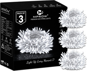 mprow 40 leds 11 m white steady bulb rice lights