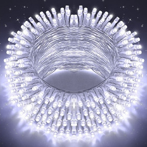 mprow 40 leds 11 m white steady bulb rice lights