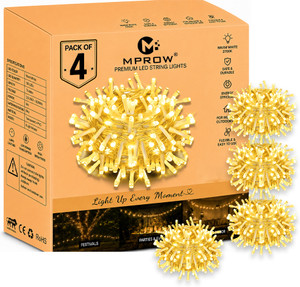 mprow 40 leds 11 m yellow steady bulb rice lights