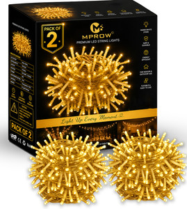mprow 40 leds 11 m yellow steady bulb rice lights