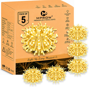 mprow 40 leds 11 m yellow steady bulb rice lights