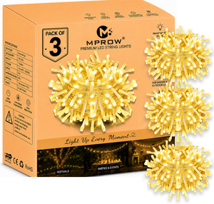 mprow 40 leds 11 m yellow steady bulb rice lights