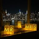 WYMM Mr &amp; Mrs Light Up Letters, Tea Lights &amp; Rose Petals, Wedding