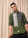 Mr Bowerbird Men Self Design Casual Green