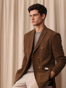 Mr Bowerbird Solid Double Breasted Casual Men