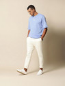 Mr Bowerbird Solid Men Round Neck Blue
