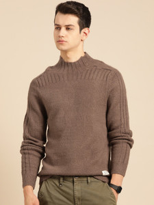 Mr Bowerbird Solid Turtle Neck Casual Men