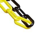 Mr. Chain Plastic Barrier Chain, Black/Yellow, 100 ft Length (30029-100)