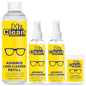 mr clean lens cleaner 500ml  100ml  20ml streak-free glass cleaner for eyeglasses sunglasses camera lenses amp screens  cleans fingerprints dust amp oil