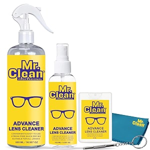 mr clean lens cleaner 500ml  100ml  20ml with microfiber cloth amp screwdriver  streak-free glass cleaner for eyeglasses sunglasses camera lenses amp screens  cleans fingerprints dust amp oil