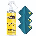Mr. Clean Lens Cleaner 500ml with 3 Microfiber Cloths| Streak-Free Glass Cleaner for Eyeglasses, Sunglasses, Camera Lenses &amp; Screens | Safely Cleans Fingerprints, Dust &amp; Oil