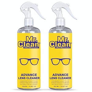mr clean lens cleaner 500ml pack of 2 streak-free glass cleaner for eyeglasses sunglasses camera lenses amp screens  safely cleans fingerprints dust amp oil