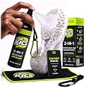 MR.KICS Shoe Grip Spray - Anti-Slip Traction & Sole Rejuvenator for Basketball, Volleyball, Pickleball - 2-in-1 Court Shoe Cleaner & Enhancer with Microfiber Towel and Backpack Clip