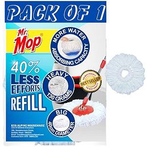 mr mop 360 rotating magic microfiber spin mop refill for floor cleaning mob refiller amp head replacement accessories pack of 1