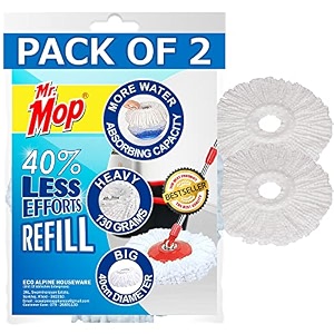 mr mop 360 rotating magic microfiber spin mop refill for floor cleaning mob refiller amp head replacement accessories pack of 2