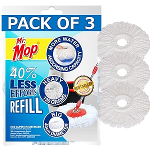 mr mop 360 rotating magic microfiber spin mop refill for floor cleaning mob refiller amp head replacement accessories pack of 3