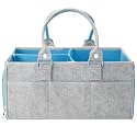 Mr. Pen- Baby Diaper Caddy Organizer, Gray, Blue Inside