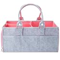 Mr. Pen- Baby Diaper Caddy Organizer, Gray, Pink Inside