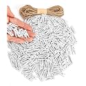 Mr. Pen- Mini Wooden Clothes Pins for Photo, 1 Inch, 200 Pack, White Small Clothespins with 10 Meter Jute Twine for Scrapbooking, Labeling Plants, Gift Tags, Tiny Crafts, Photo Display, Decoration