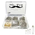 Mr Pen Pack of 100 Safety Pins, Assorted Silver and Golden, 4 Sizes for Saree, Clothes, Multi-Purpose Use for Women