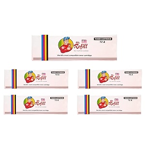 mrrefill 12a toner cartridge with a yield of 2000 neat and clean copies loaded with anti-humidity resin - pack of 5
