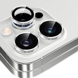 mrshield 2 pack camera lens protector for iphone 12 pro max - silver