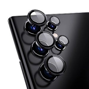 mrshield 2 pack camera lens protector for samsung galaxy s22 ultra -black
