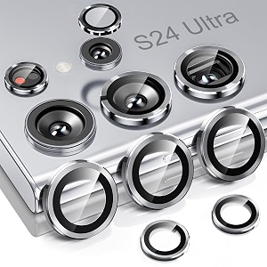 mrshield 2 pack camera lens protector for samsung galaxy s24 ultra -silver