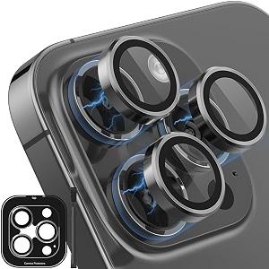 mrshield top-notch 3d camera lens protector ring for iphone 14 pro max  14 pro 11 keep original lens design and color 9h hardness easy installation - black titanium