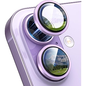 mrshield top-notch 3d camera lens protector ring for iphone 17 11 keep original lens design and color 9h hardness easy installation - purple titanium
