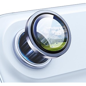 mrshield top-notch 3d camera lens protector ring compatible for iphone 17 air 11 keep original lens design and color 9h hardness easy installation - blue titanium